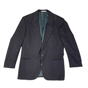 Vintage Yves Saint Laurent Blazer Men 42 Navy Blue Wool Sport Jacket Made France